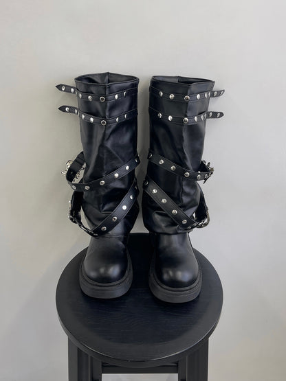 4/17★Photo Buckle Cover Long Boots