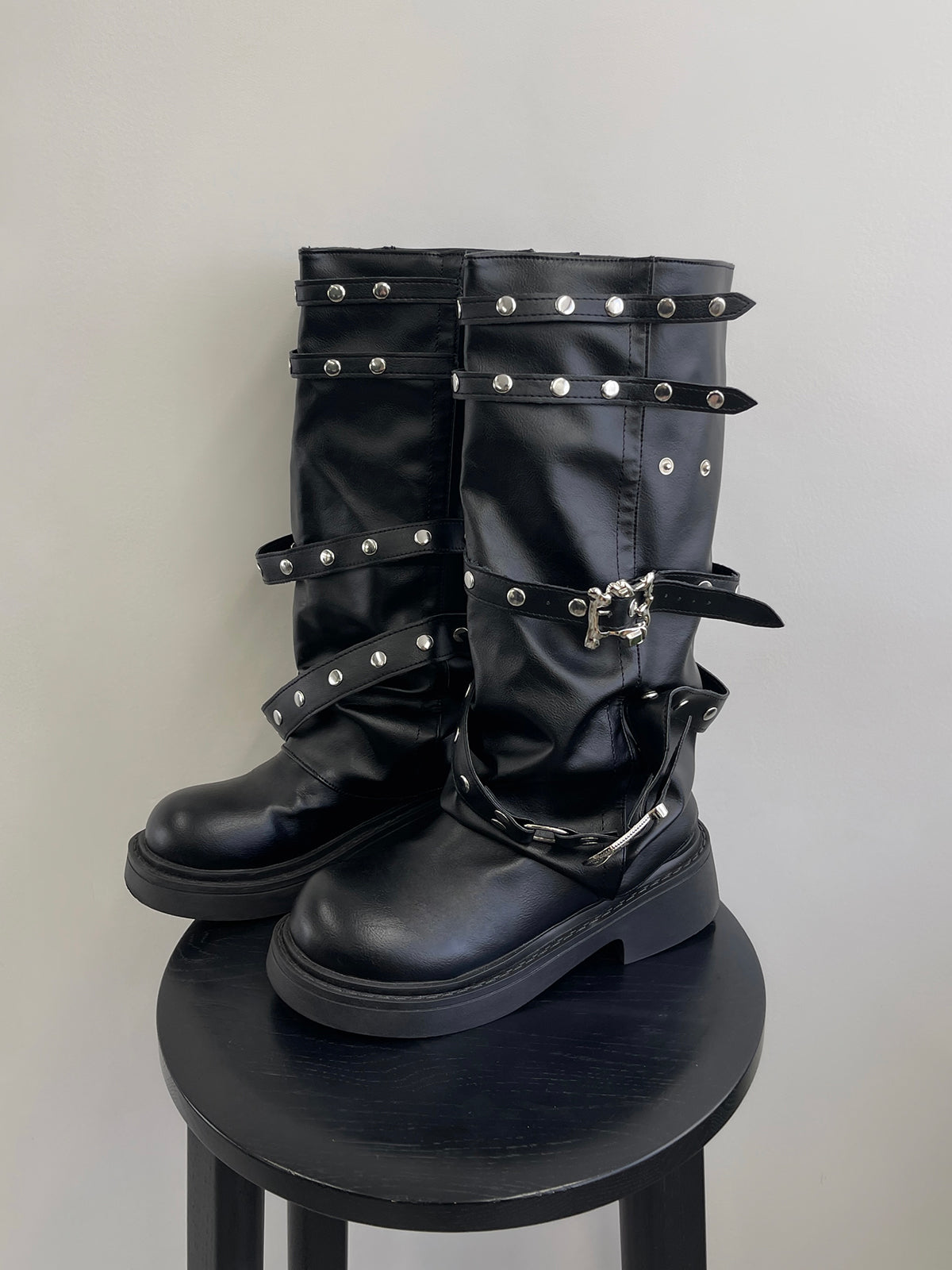 4/17★Photo Buckle Cover Long Boots
