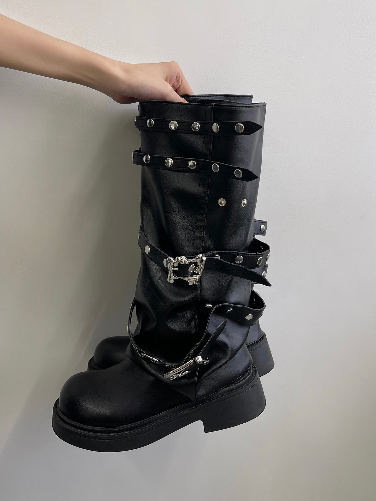 4/17★Photo Buckle Cover Long Boots