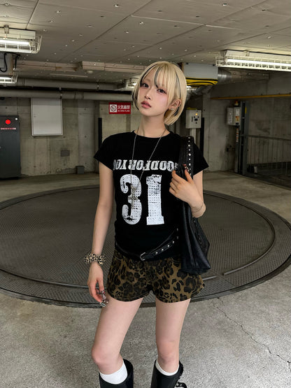 ダウンレタリングTシャツ