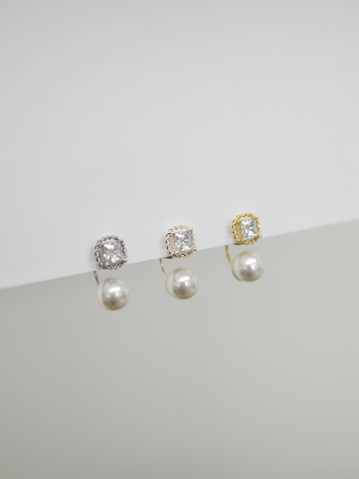 2wayツイストビジューマグネットピアス