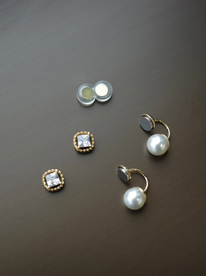 2wayツイストビジューマグネットピアス