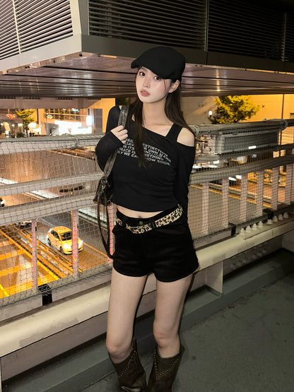 レオパードベルトセットショートパンツ