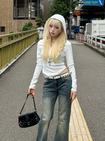 ウォッシングセミフレアデニムパンツ