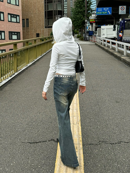 ウォッシングセミフレアデニムパンツ