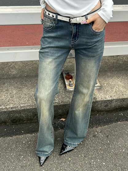 ウォッシングセミフレアデニムパンツ