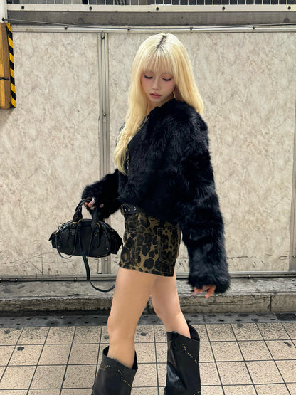 ノーカラーファーライクコート