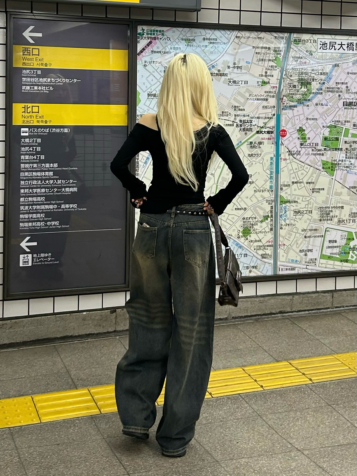 ヴィンテージブラウンウォッシュデニムパンツ