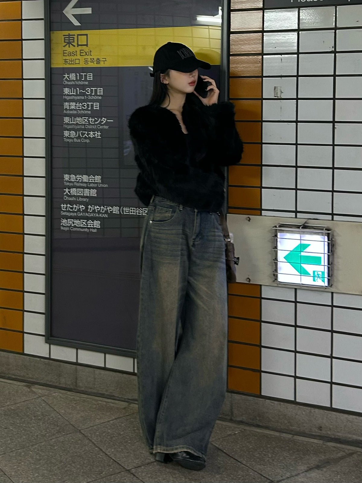 ヴィンテージブラウンウォッシュデニムパンツ