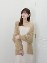 ファーライクカーディガン - ベージュ