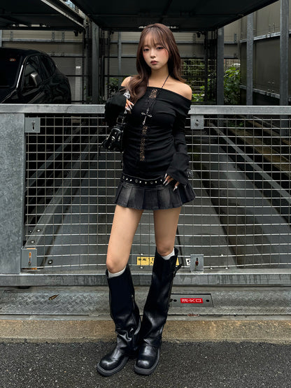 レースラインカットソー