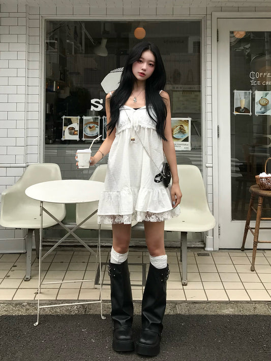 ドットレースミニキャミワンピース