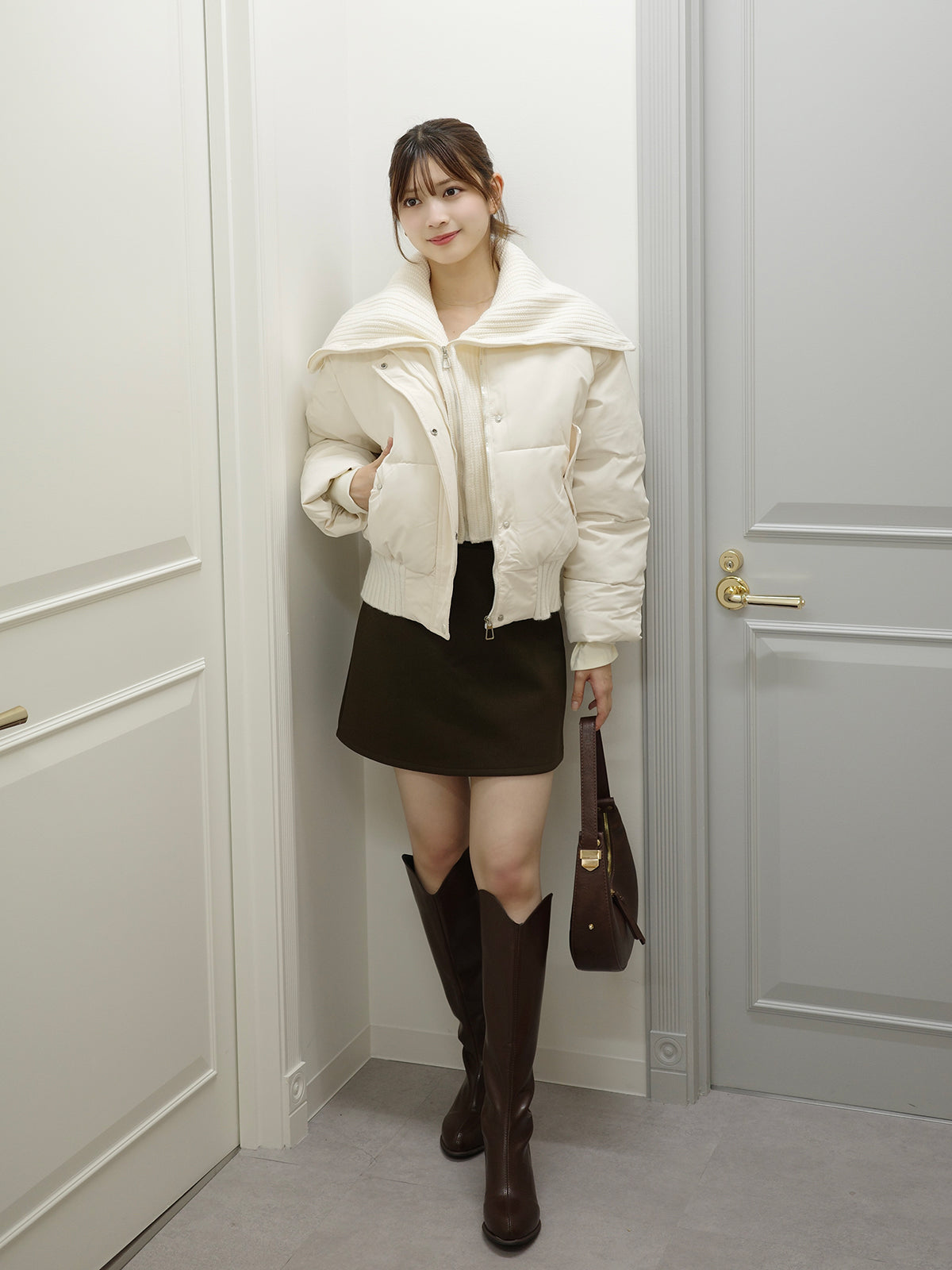 ドッキングニットパデッドショートブルゾン