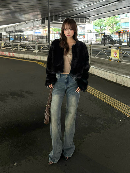 ウォッシングセミフレアデニムパンツ