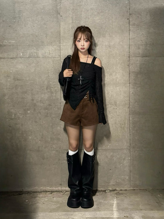 レオパードベルトセットショートパンツ