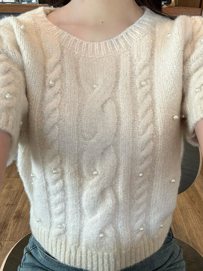 珍珠寶石纜織毛衣