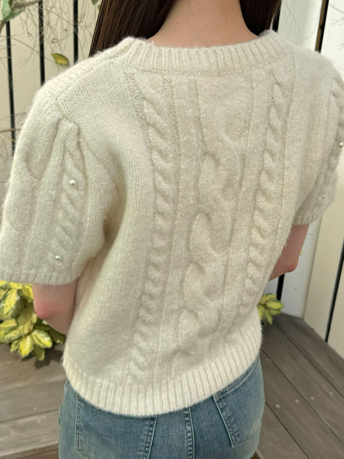 珍珠寶石纜織毛衣
