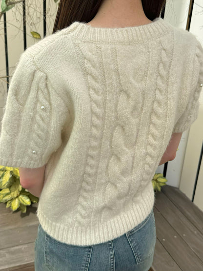 珍珠寶石纜織毛衣
