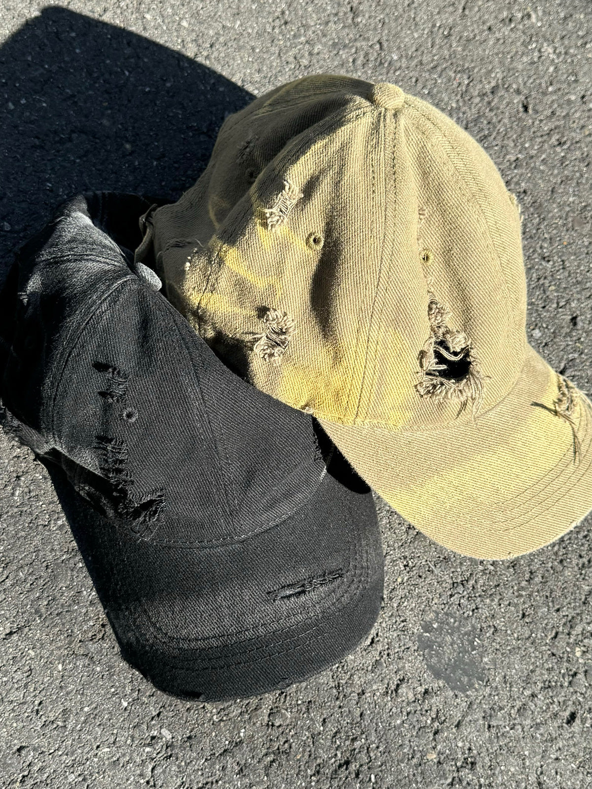 Vintage-like distressed cap