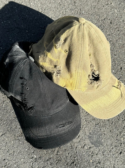 Vintage-like distressed cap