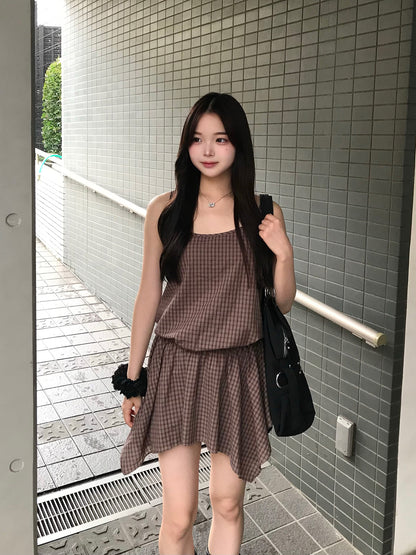 アシメヘムチェックチュニック