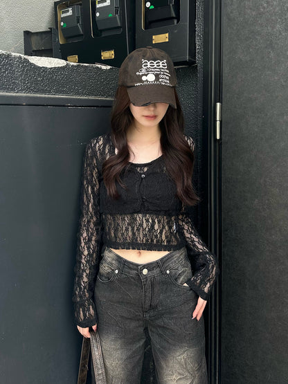 レースキャミカーディガンセット