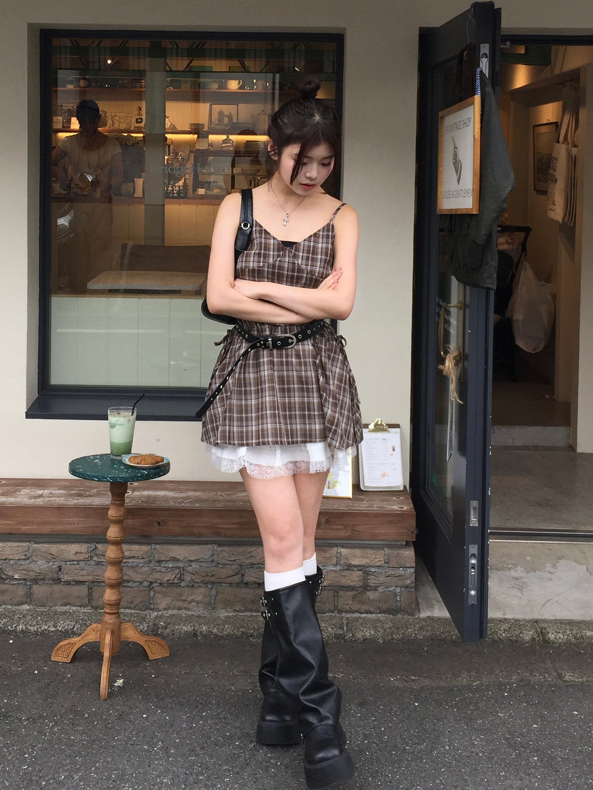 チェックキャミソールチュニック