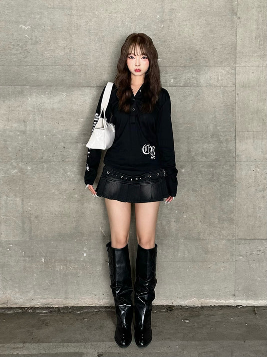 グラフィックフーディーカットソー