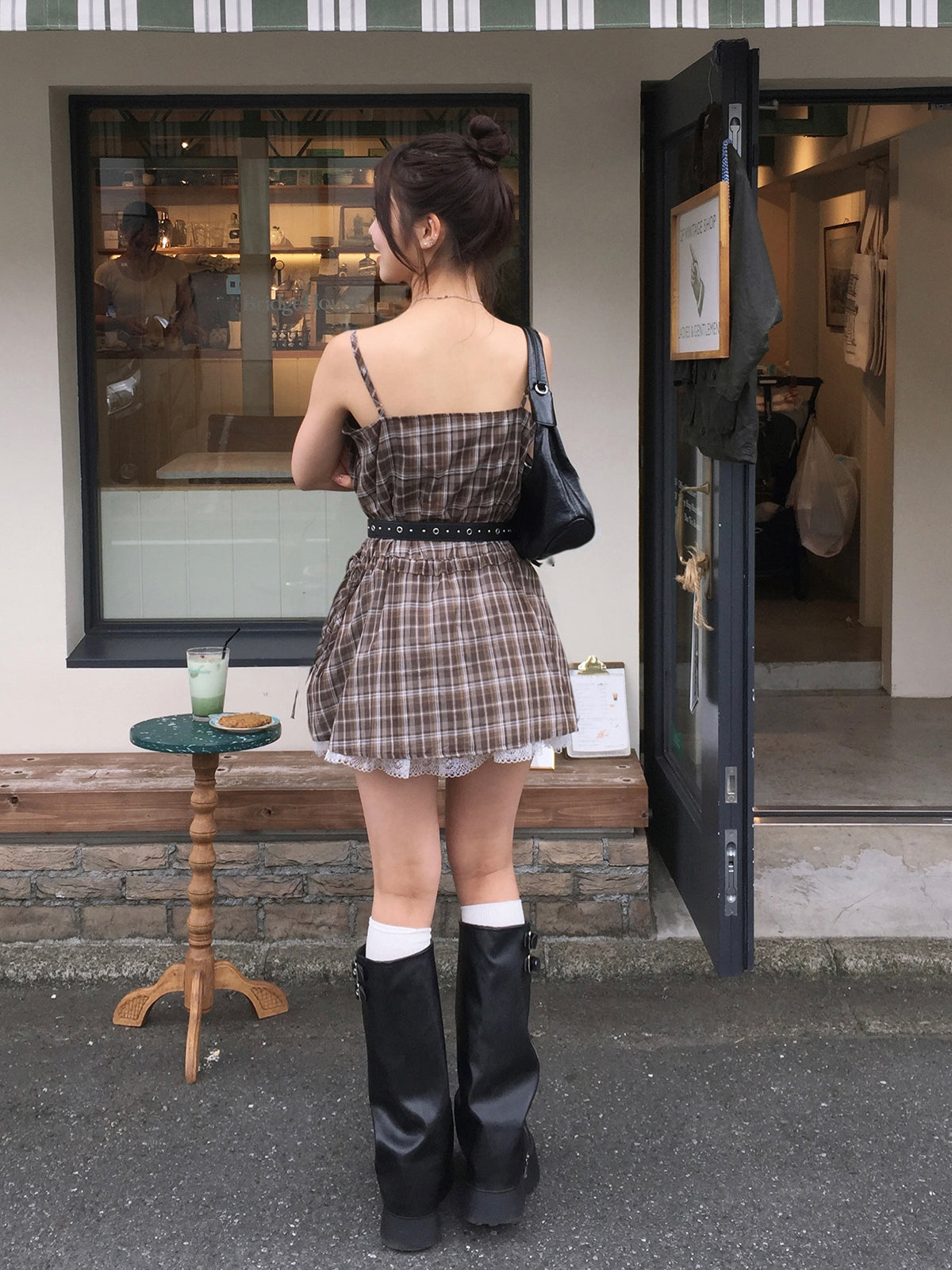 チェックキャミソールチュニック