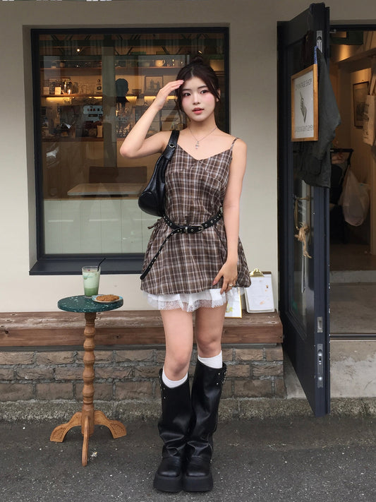 チェックキャミソールチュニック
