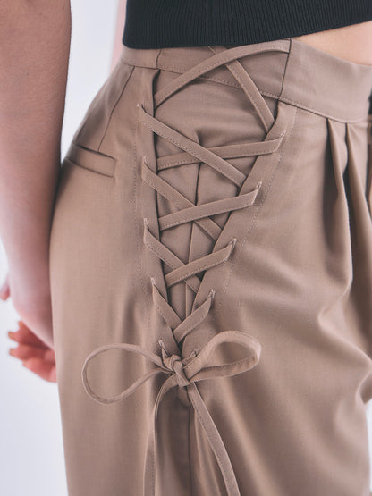 LACE UP WIDE PANTS