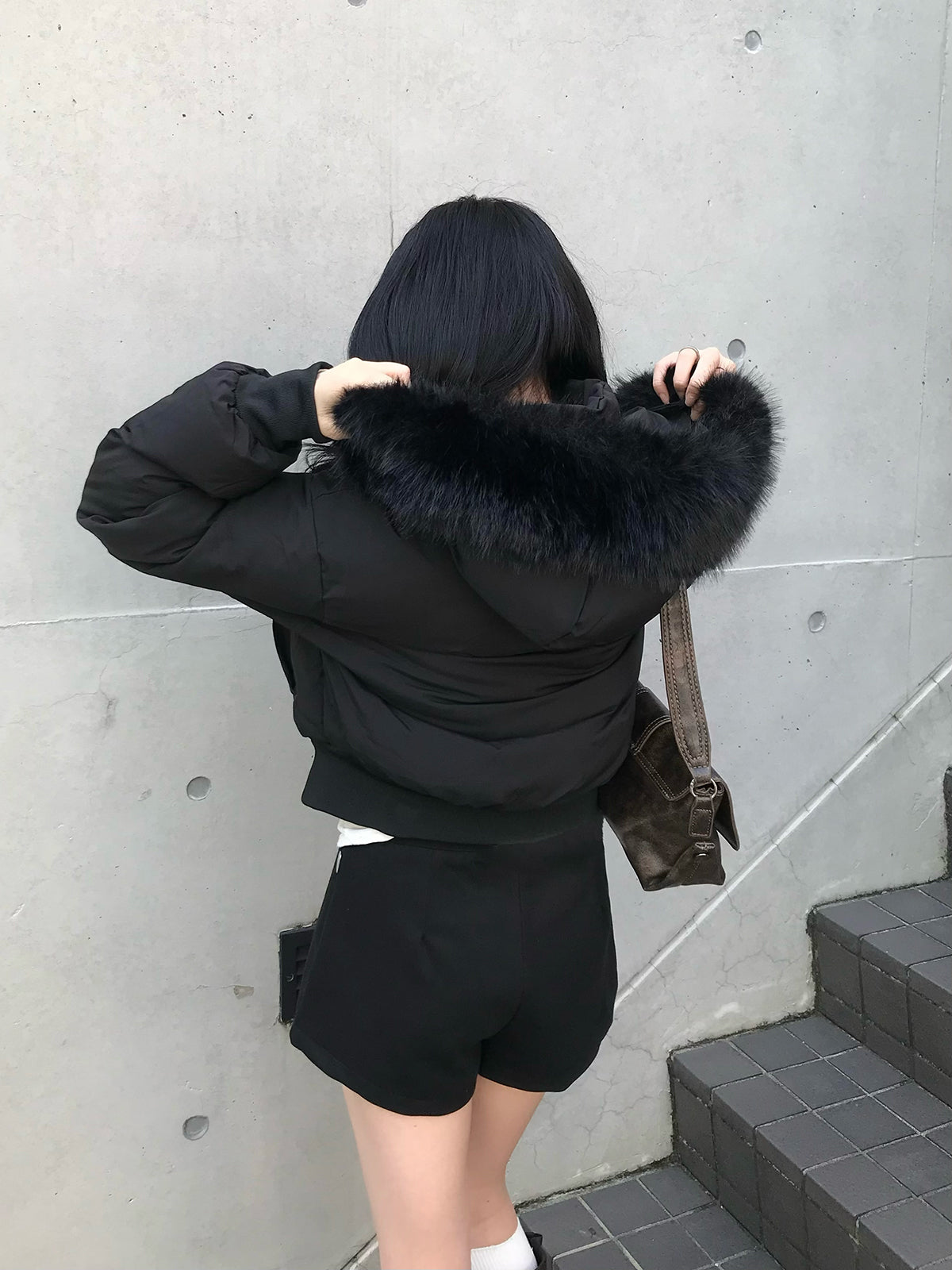 ハイウエストダブルボタンショートパンツ