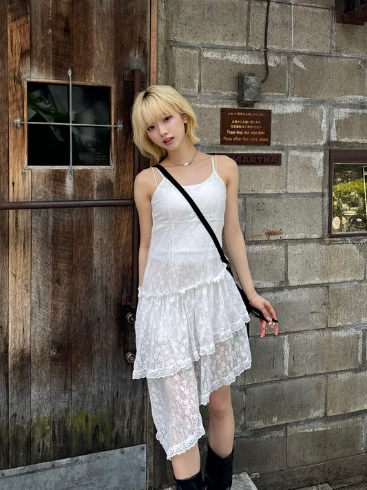 フラワーレースイレヘムワンピース