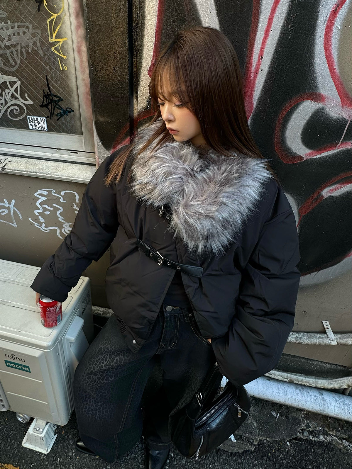 ベルトストラップファータッチカラーブルゾン