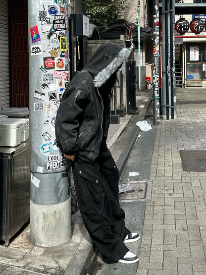 ダーティウォッシュファータッチブルゾン