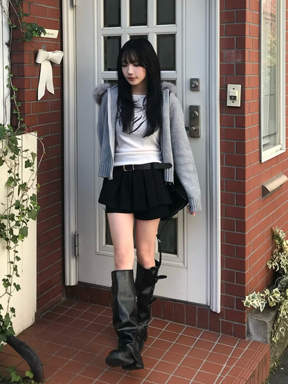 プリーツベルトミニスカパン