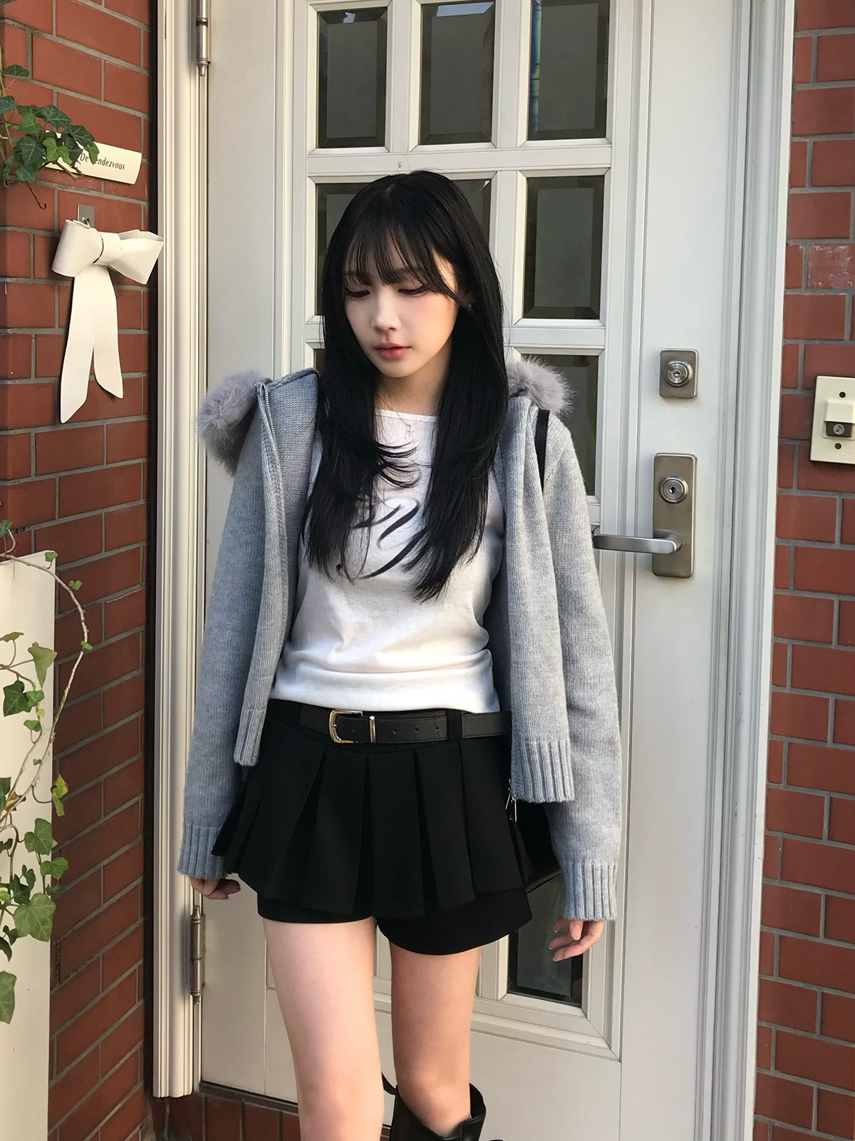 プリーツベルトミニスカパン