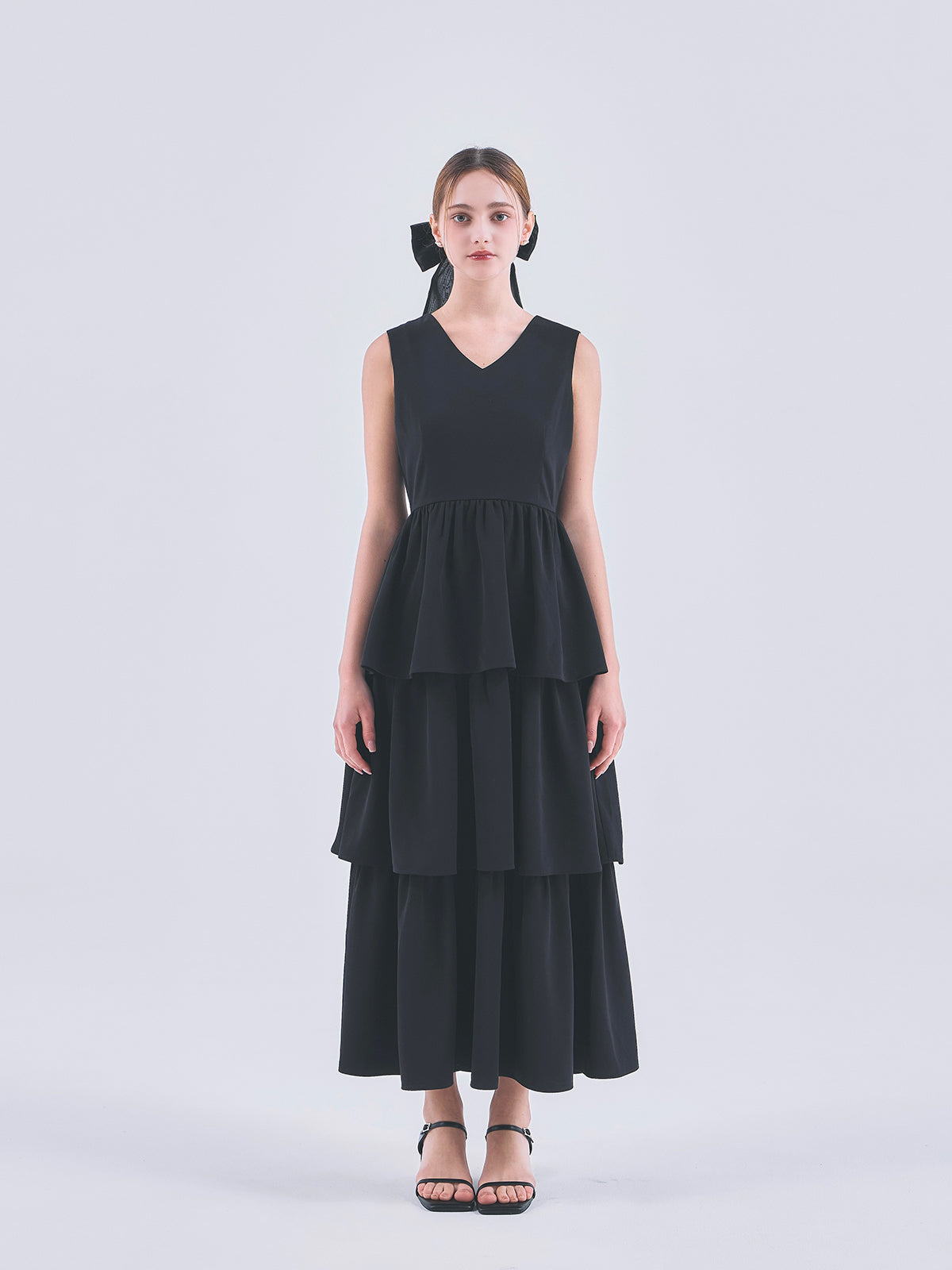 2WAY BICOLOR TIERED DRESS