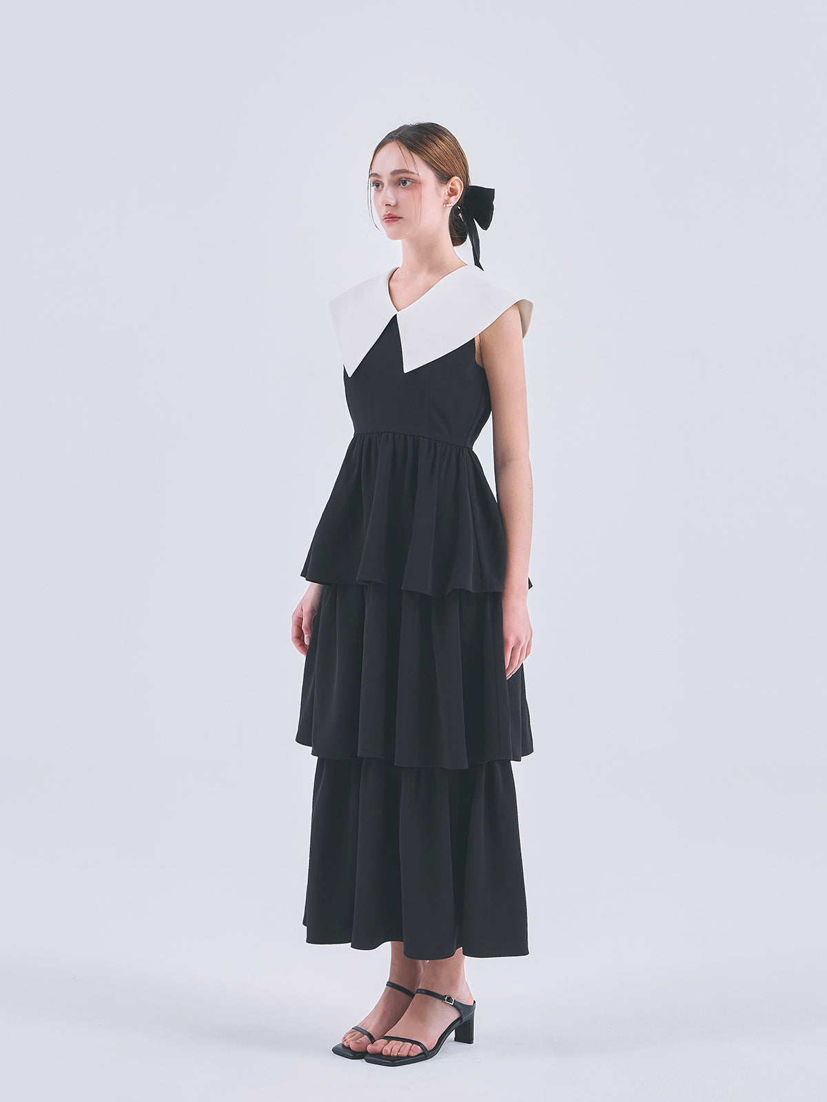 2WAY BICOLOR TIERED DRESS