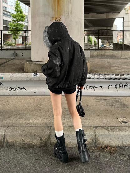 ダーティウォッシュファータッチブルゾン