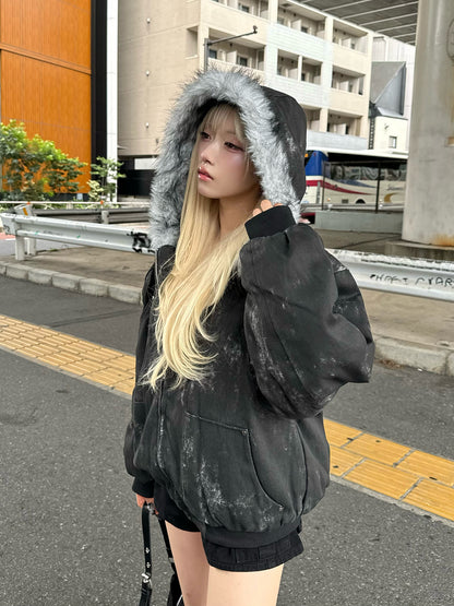 ダーティウォッシュファータッチブルゾン