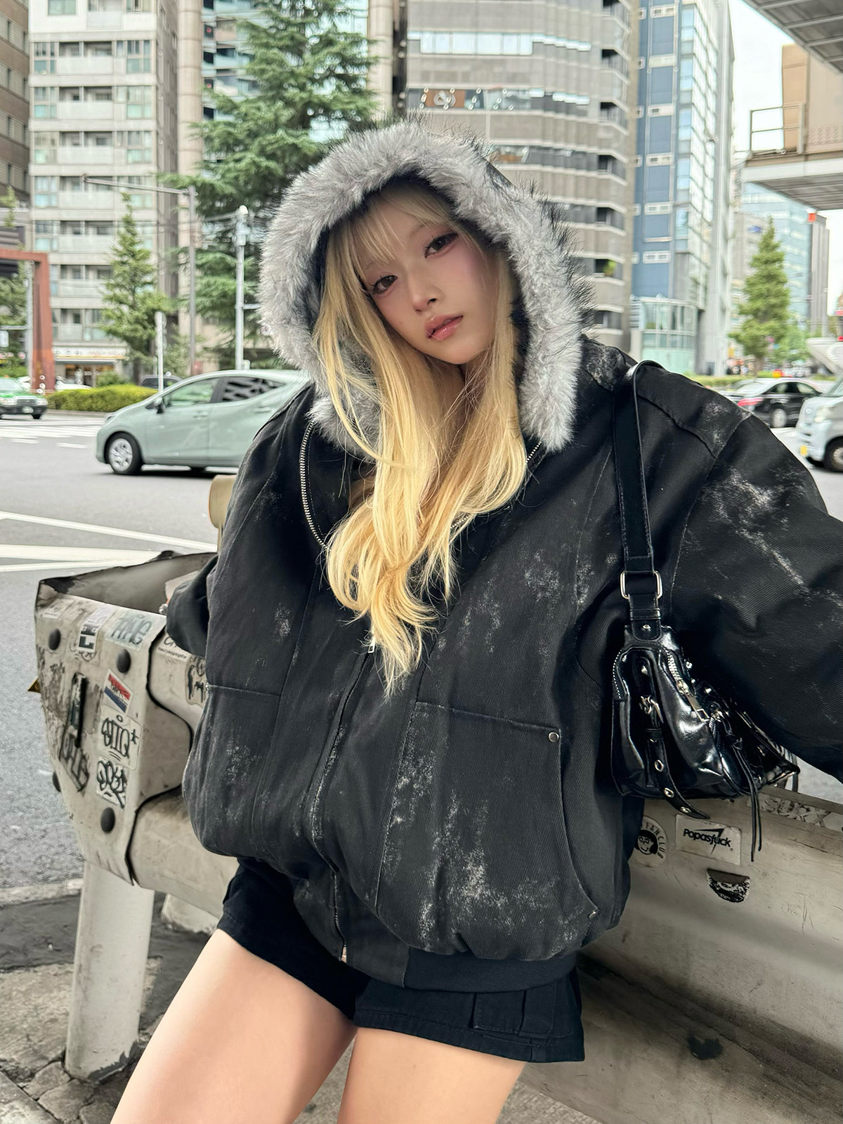 ダーティウォッシュファータッチブルゾン