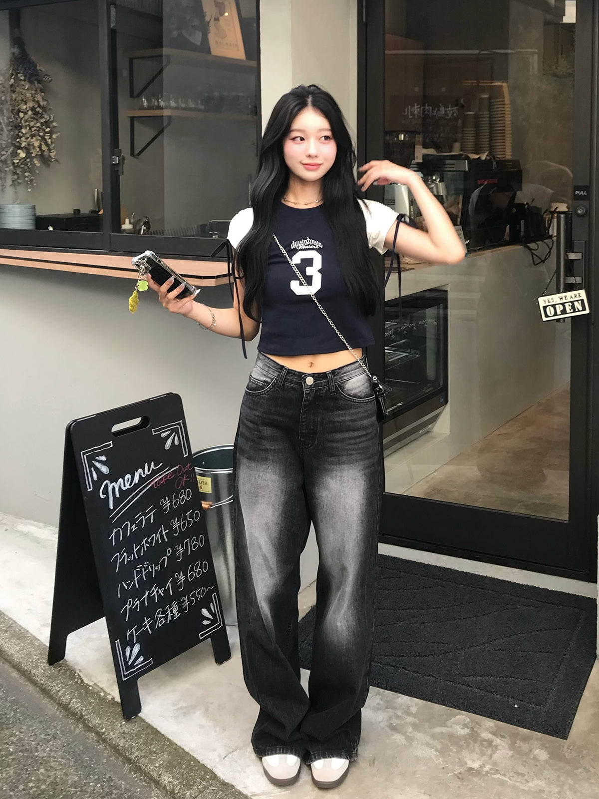 ラグランリボンスリーブTシャツ