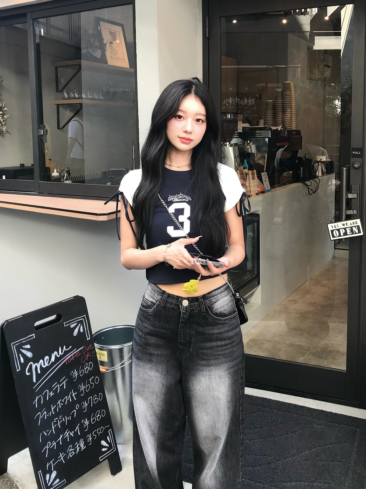 ラグランリボンスリーブTシャツ