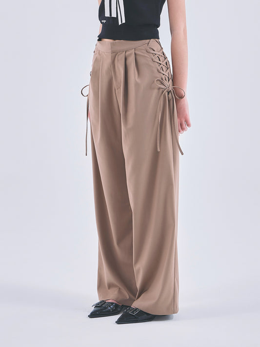 LACE UP WIDE PANTS