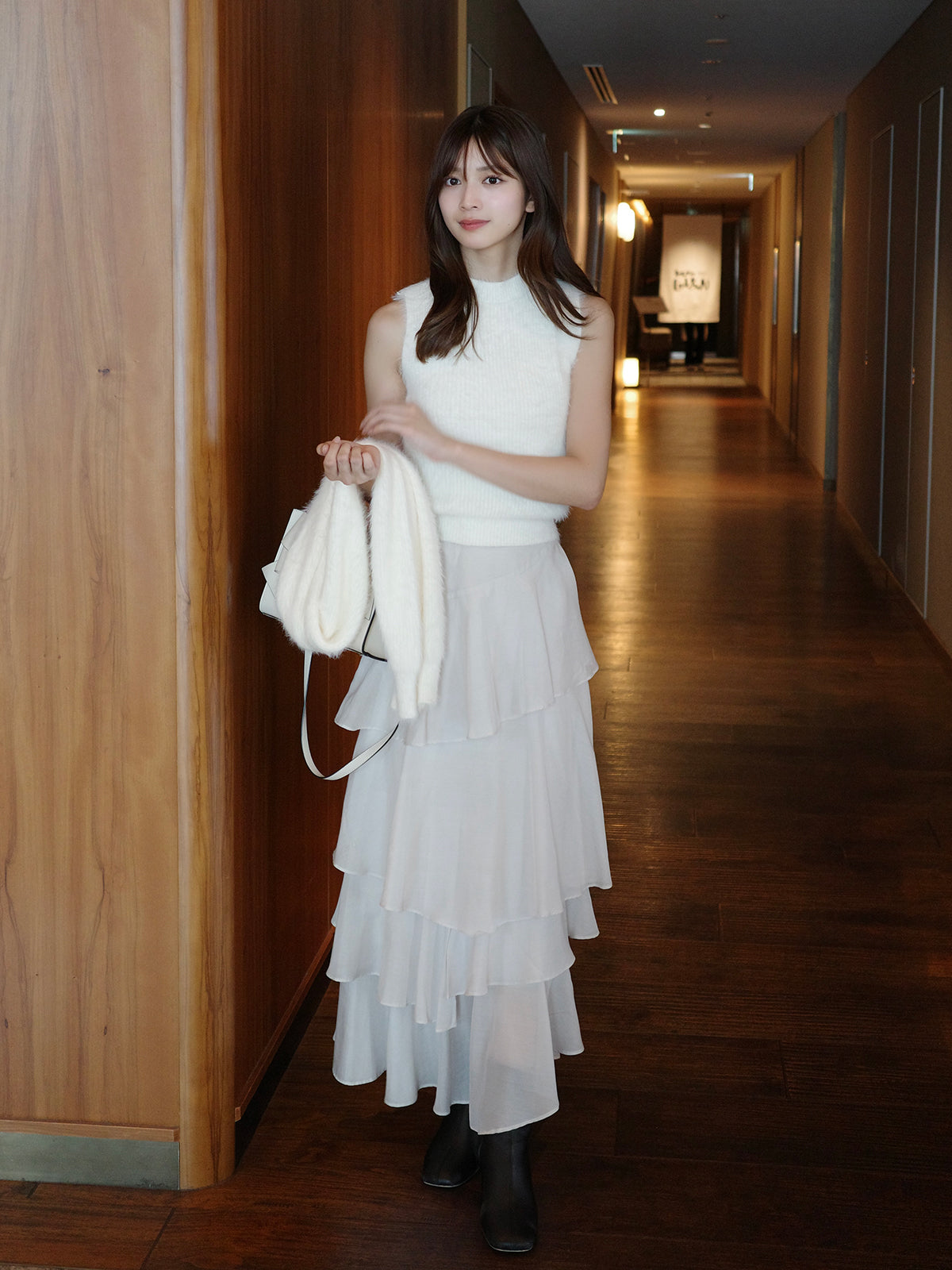 シャギーニットボレロセット