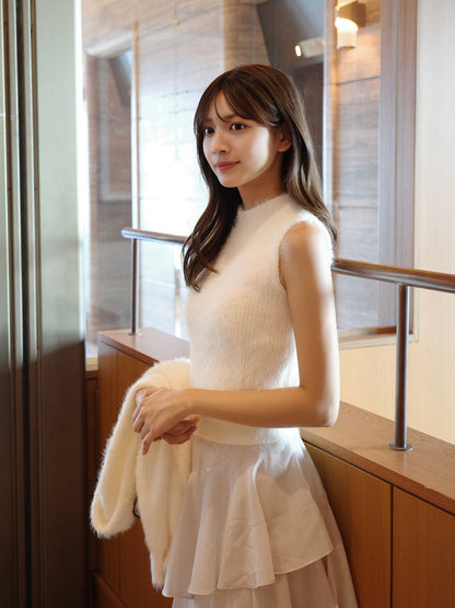 シャギーニットボレロセット