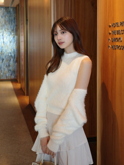 シャギーニットボレロセット