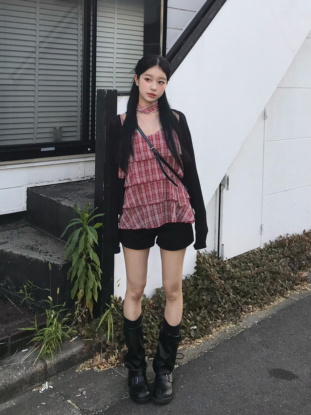 タイセットティアードチェックチュニック