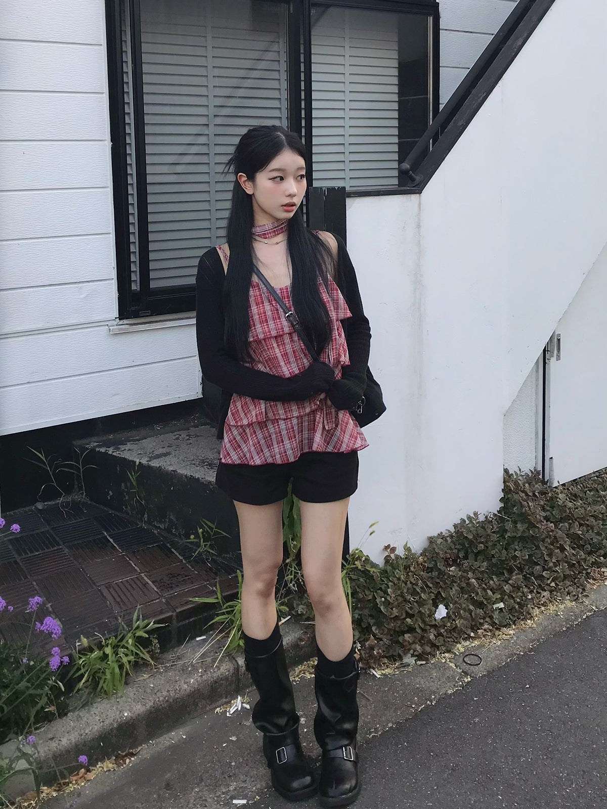 タイセットティアードチェックチュニック